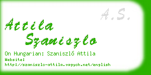attila szaniszlo business card
