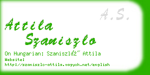 attila szaniszlo business card
